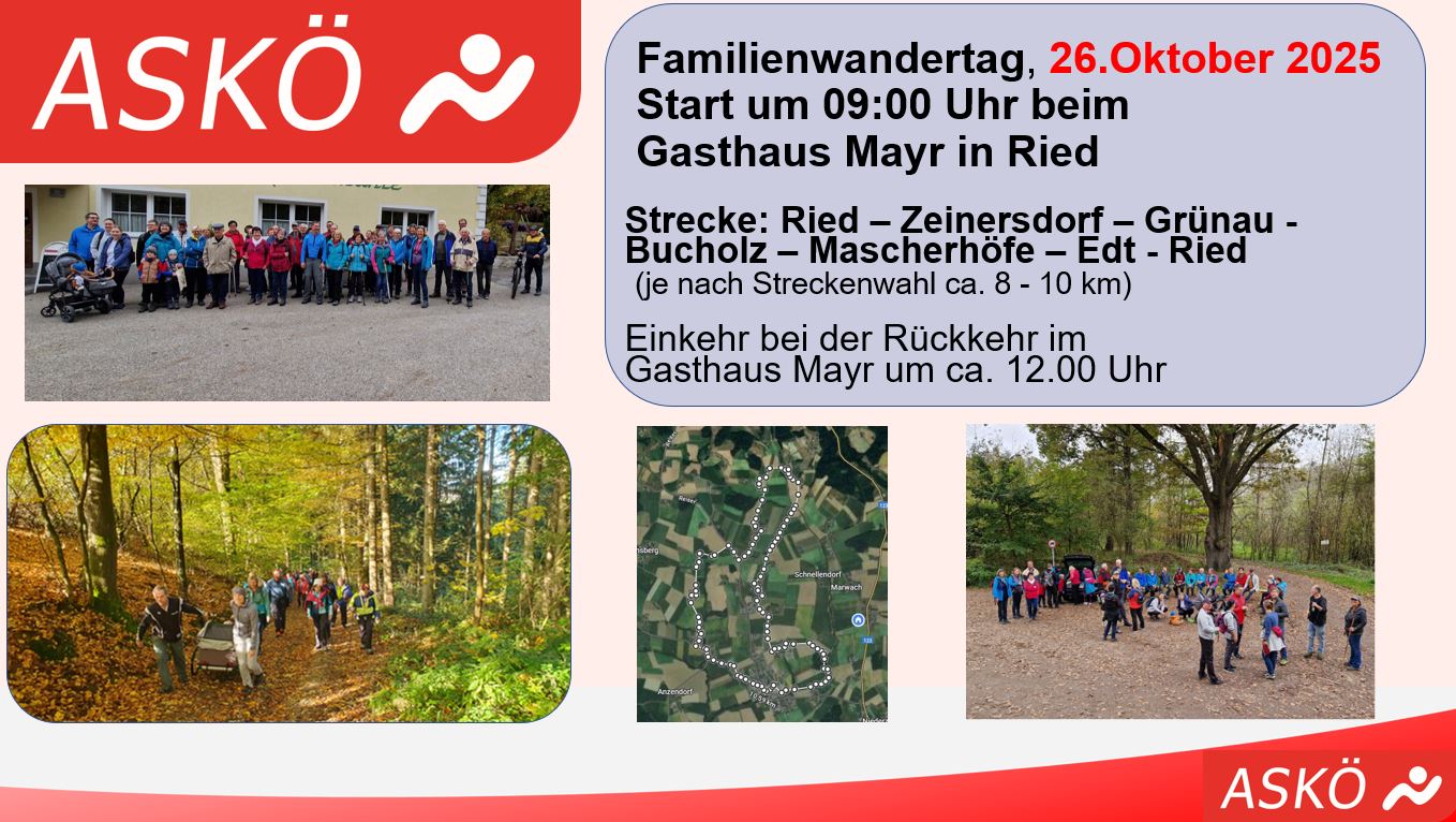 ASKÖ Familienwandertag am 26. Oktober 2025