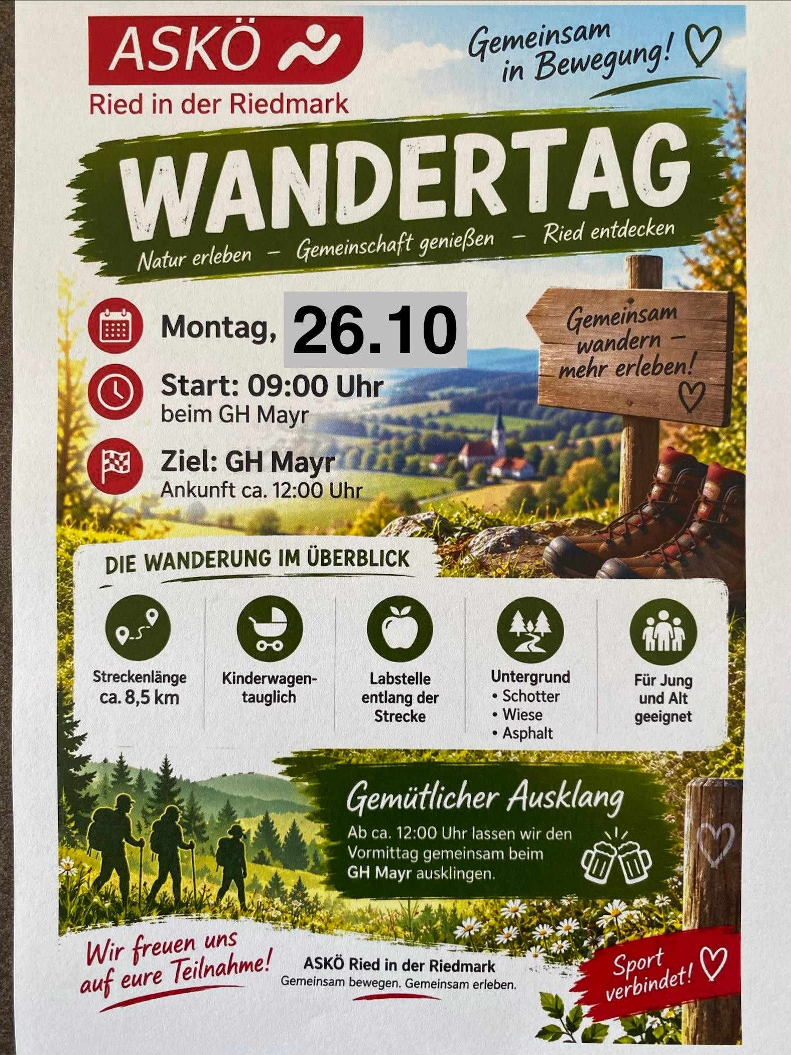 ASK&Ouml; Familienwandertag am 26. Oktober